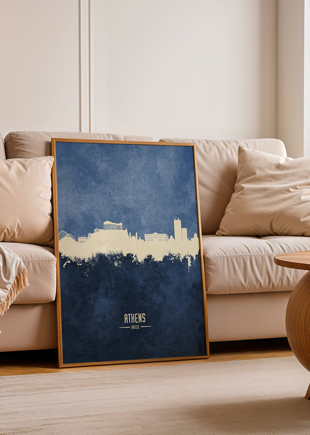 Kökskonst: Athens skyline i blått