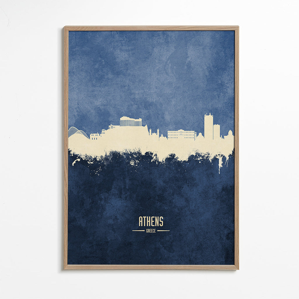 Kökskonst: Athens skyline i blått