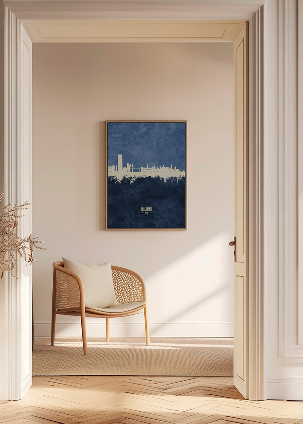 Stadsposter: Bilbaos skyline i blått