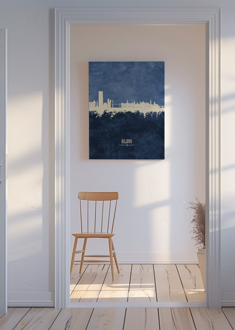 Stadsposter: Bilbaos skyline i blått