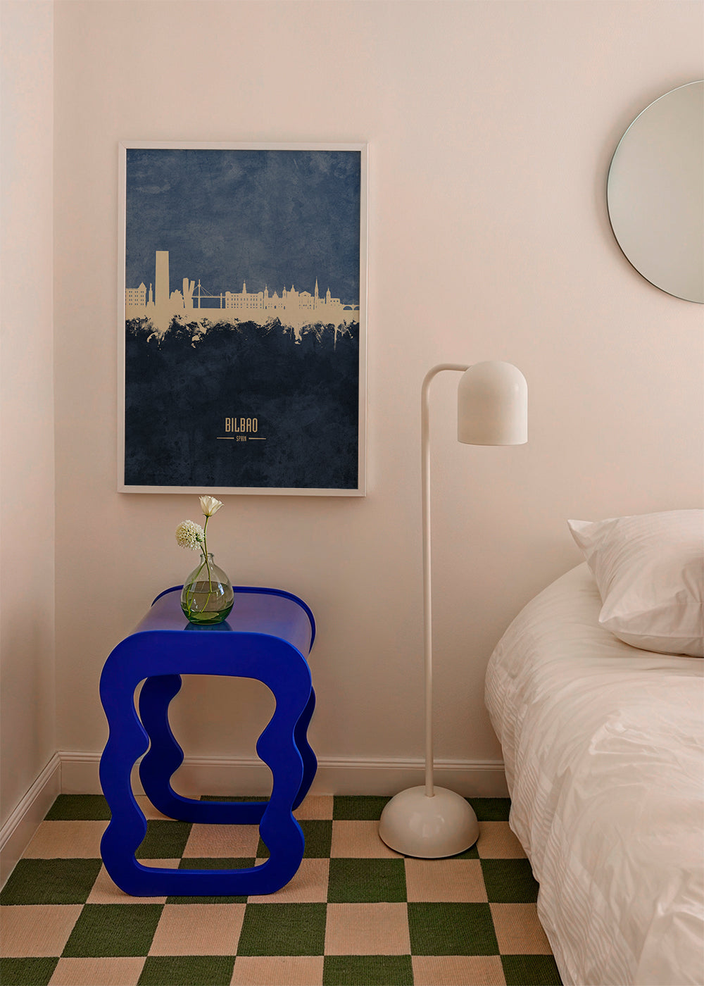 Stadsposter: Bilbaos skyline i blått