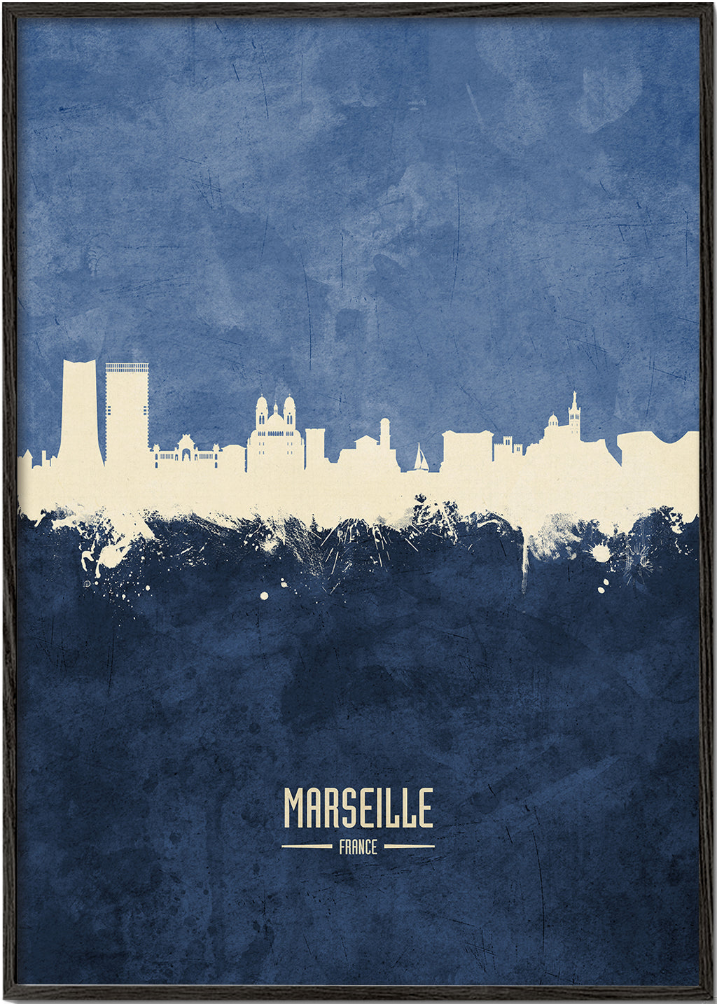 Kökskonst: Marseille skyline i blå