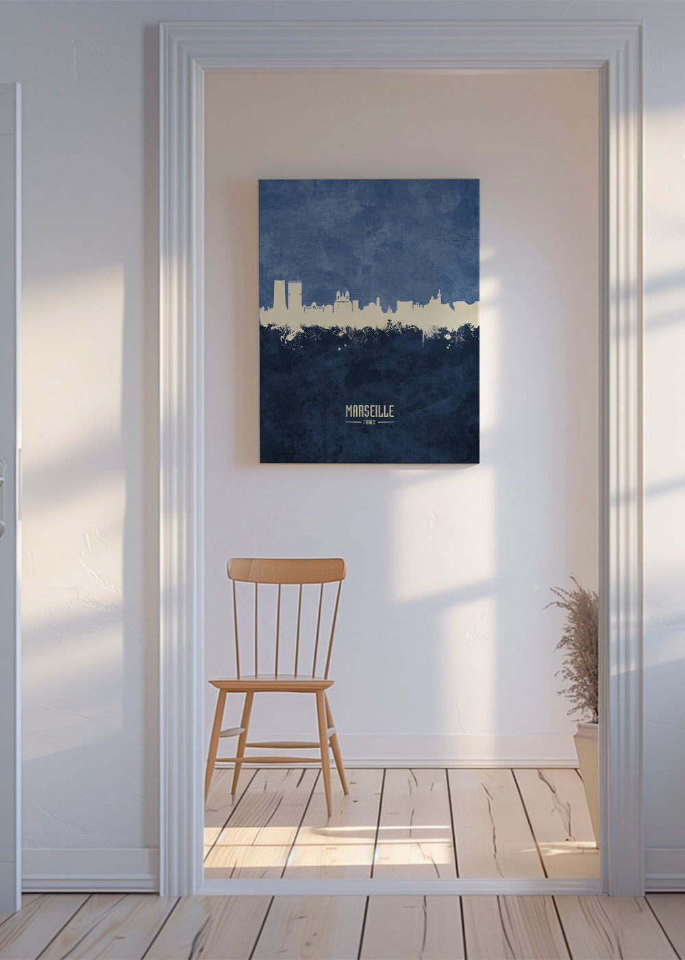 Kökskonst: Marseille skyline i blå