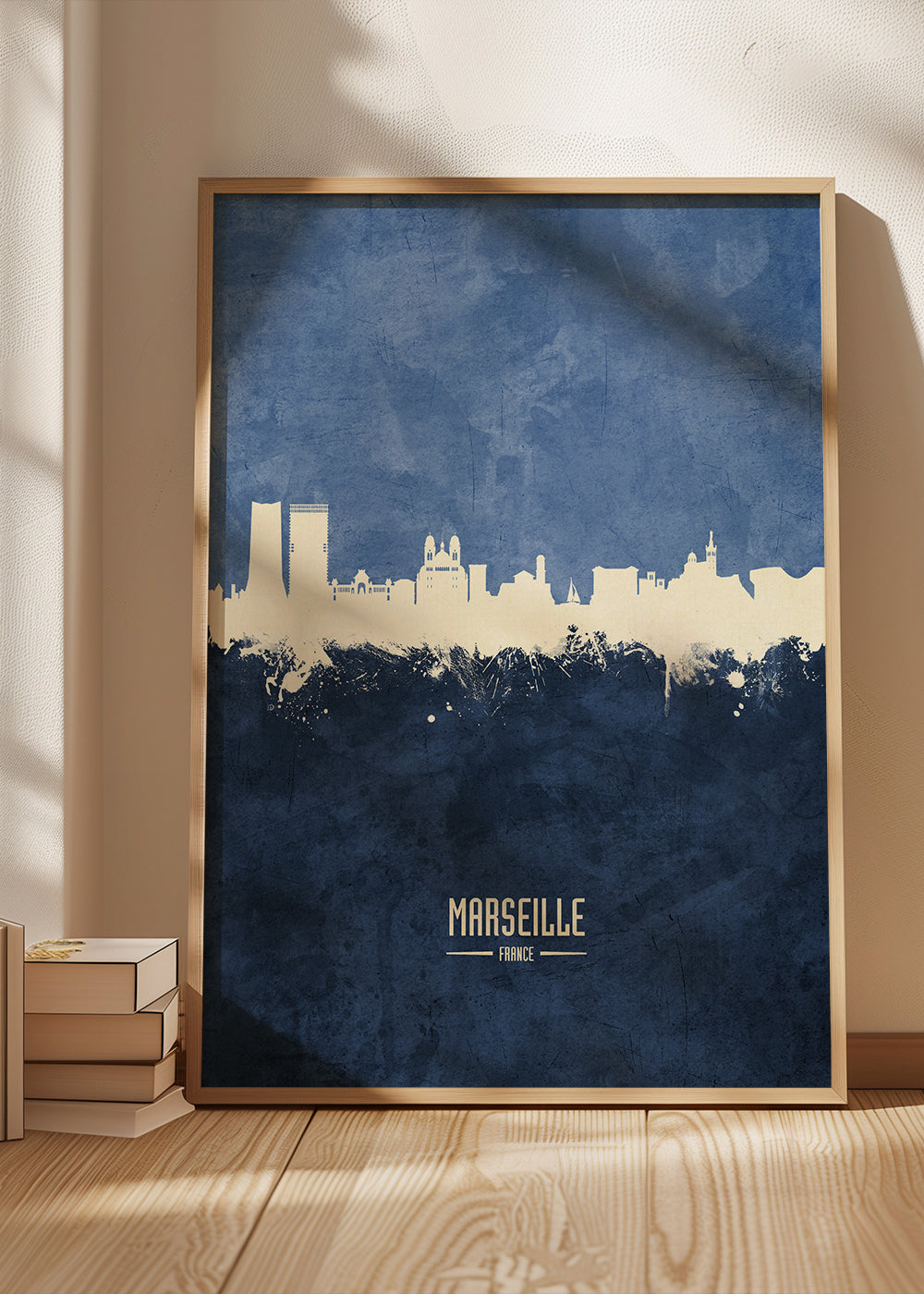 Kökskonst: Marseille skyline i blå