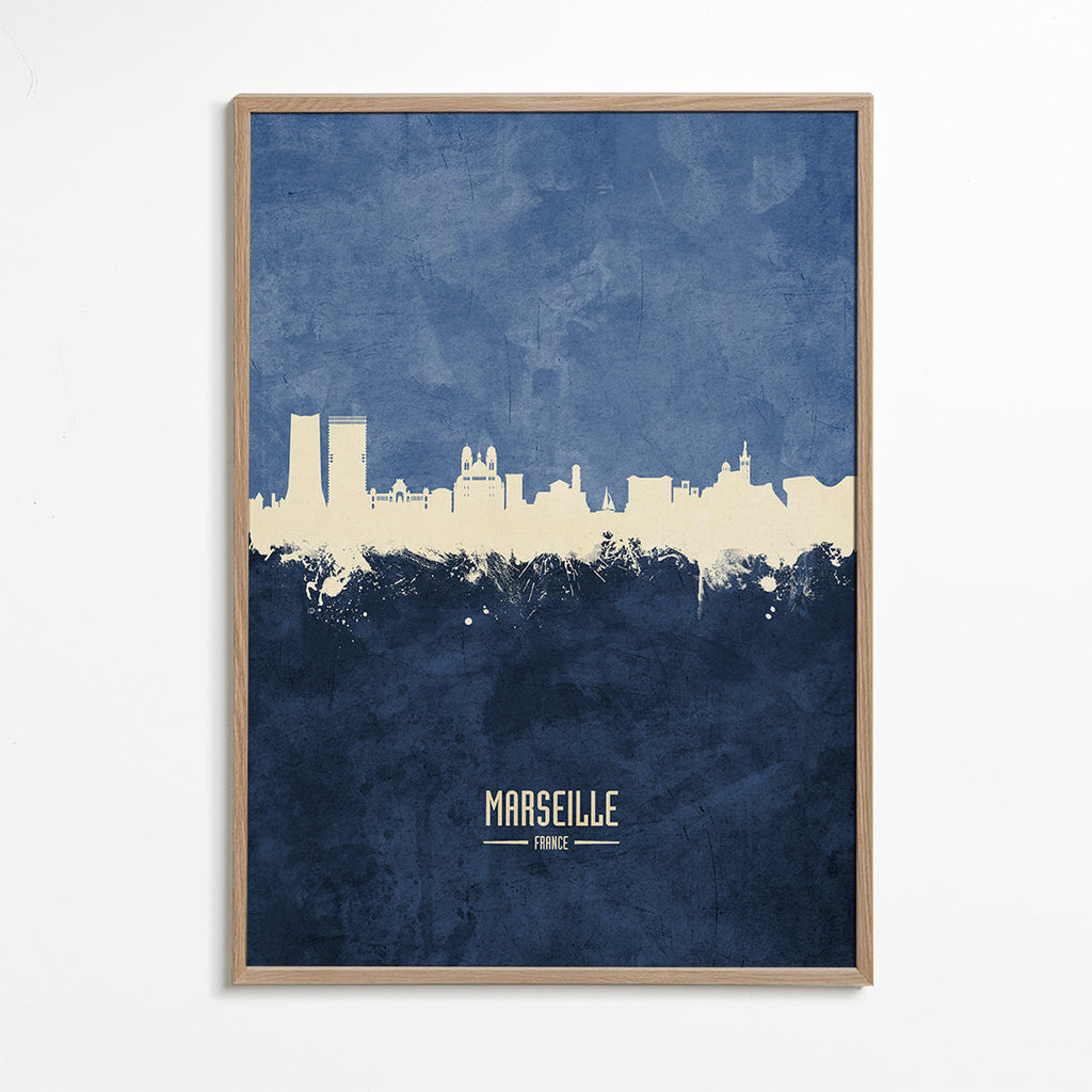 Kökskonst: Marseille skyline i blå