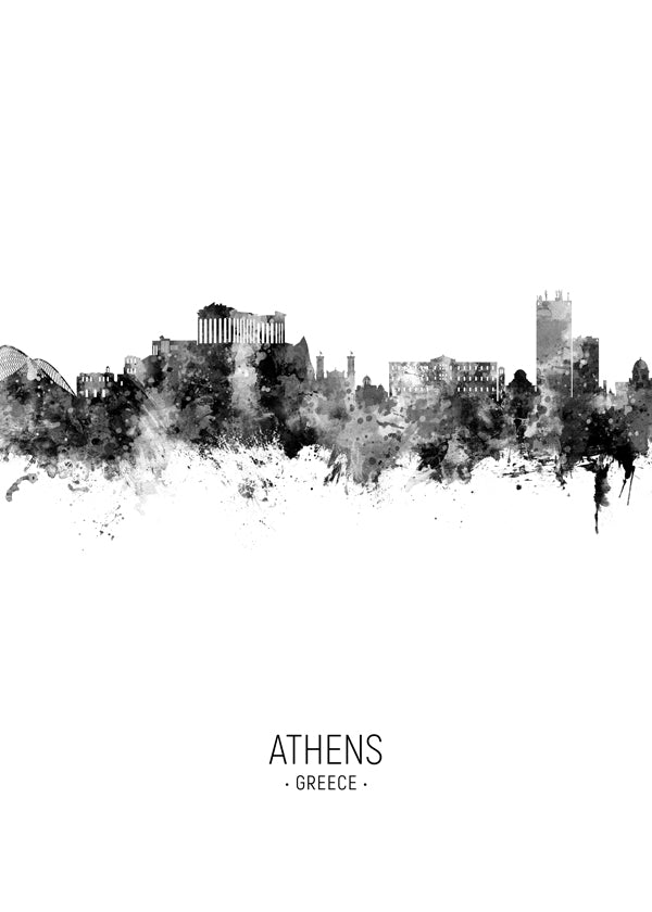 Kökskonst: Aten skyline i bläck