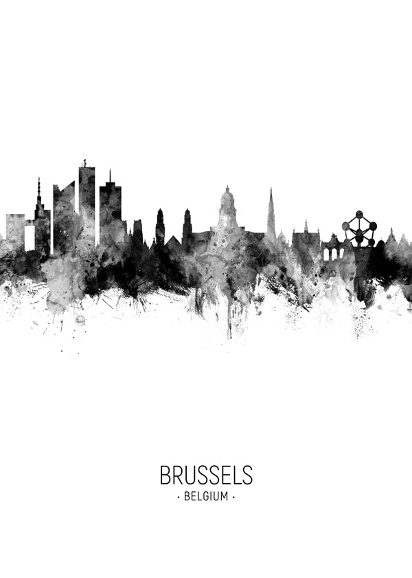 Kökskonst: Brussels skyline i svartvitt