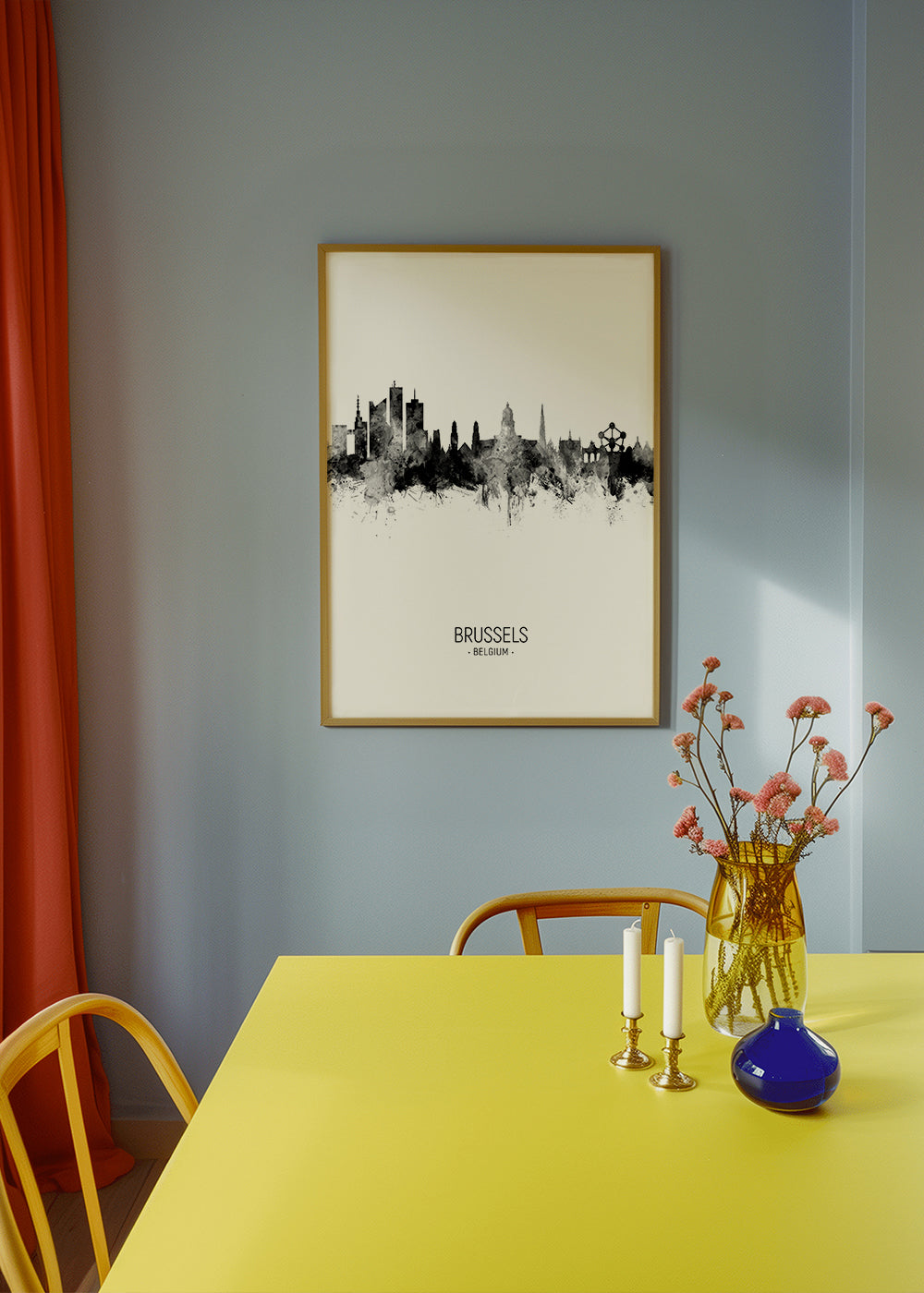 Kökskonst: Brussels skyline i svartvitt