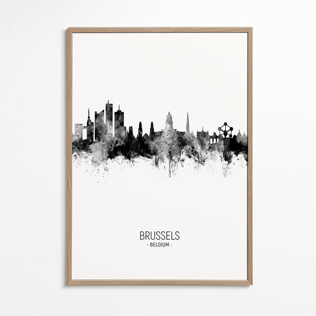 Kökskonst: Brussels skyline i svartvitt
