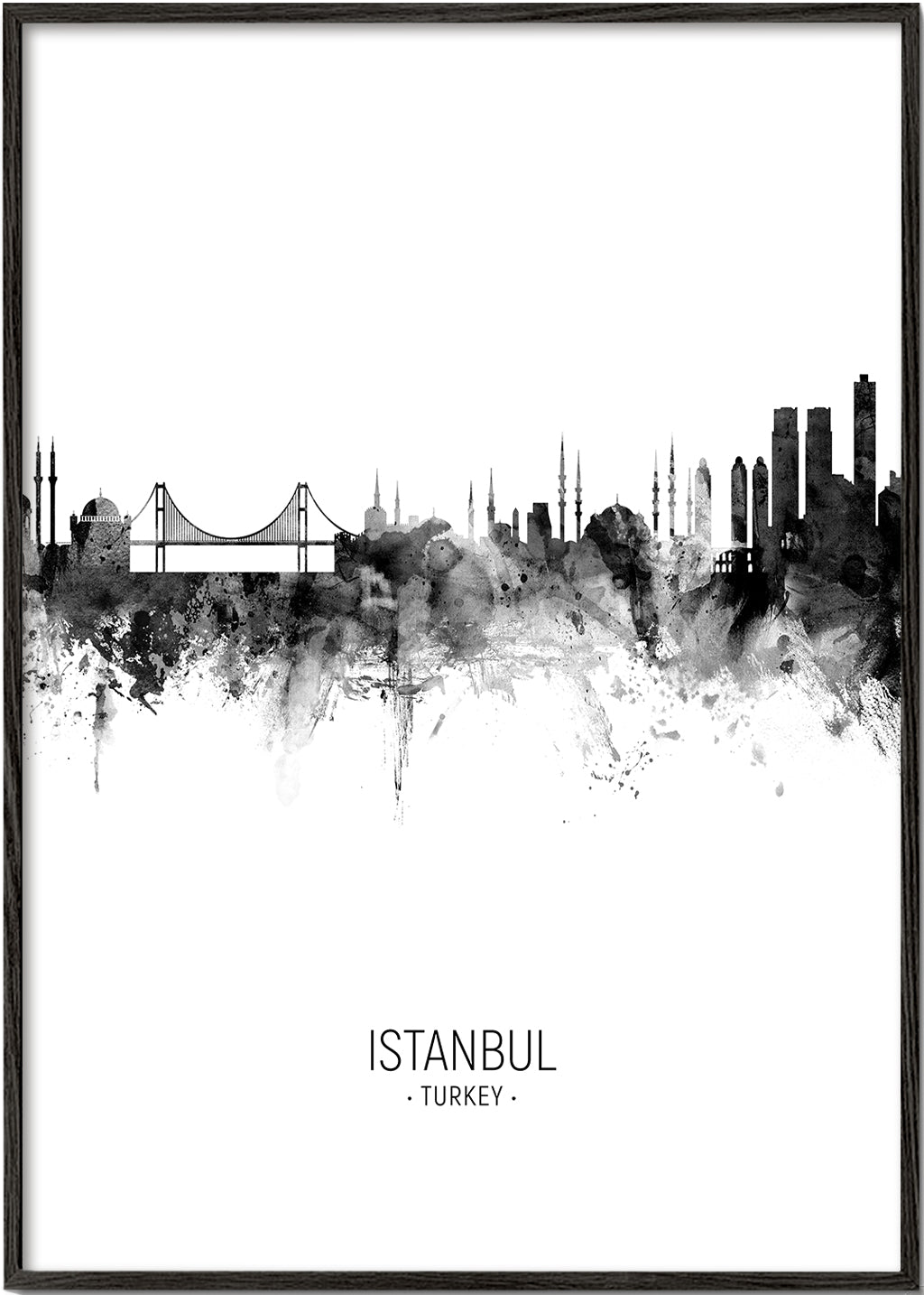 Travel poster: Istanbuls skyline i bläck