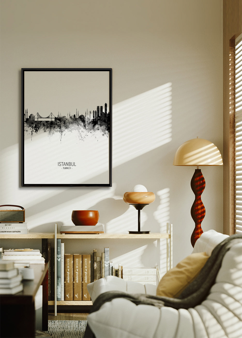 Travel poster: Istanbuls skyline i bläck