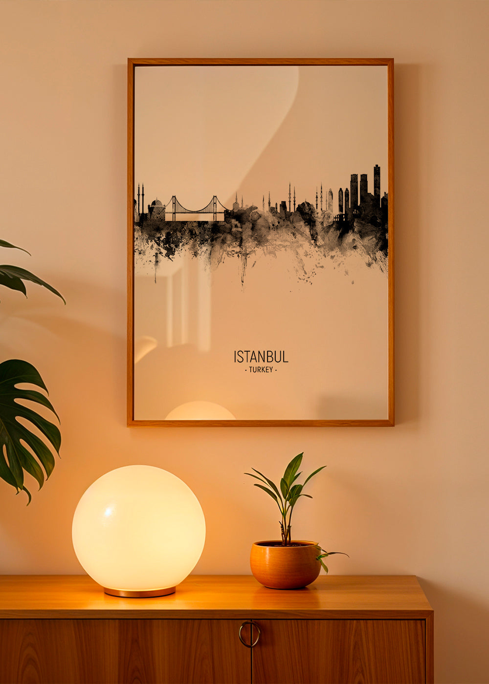 Travel poster: Istanbuls skyline i bläck