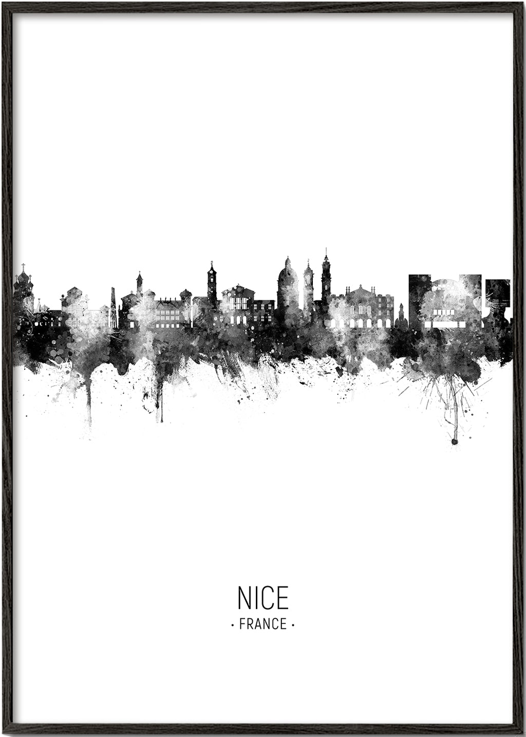 Kökskonst Nice skyline i svartvitt