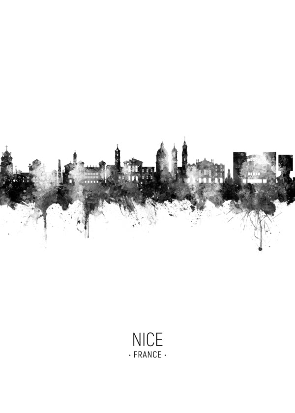 Kökskonst Nice skyline i svartvitt