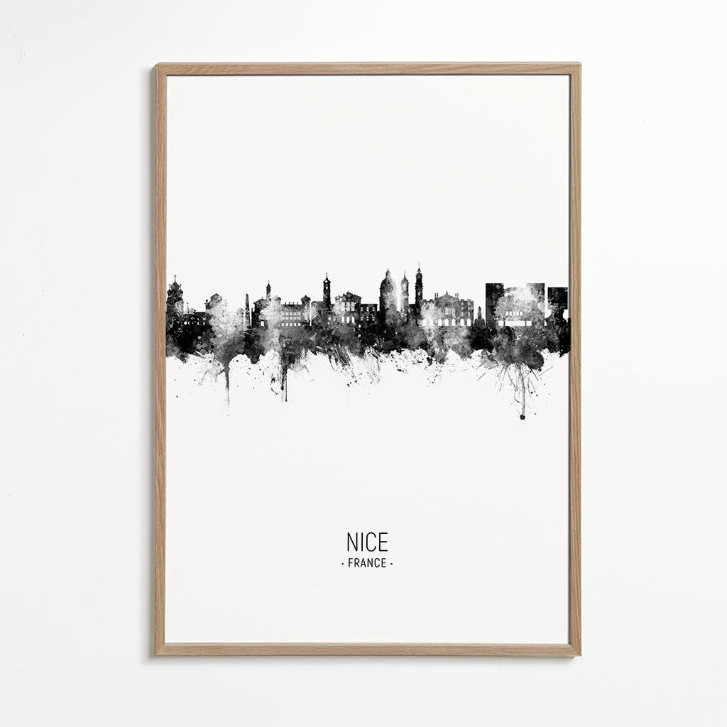 Kökskonst Nice skyline i svartvitt