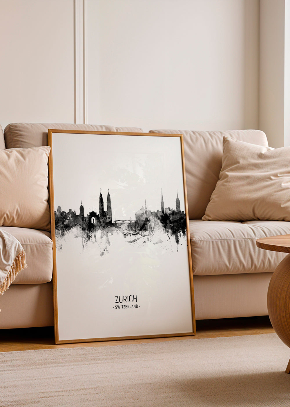 Kökskonst Zurich skyline i bläck