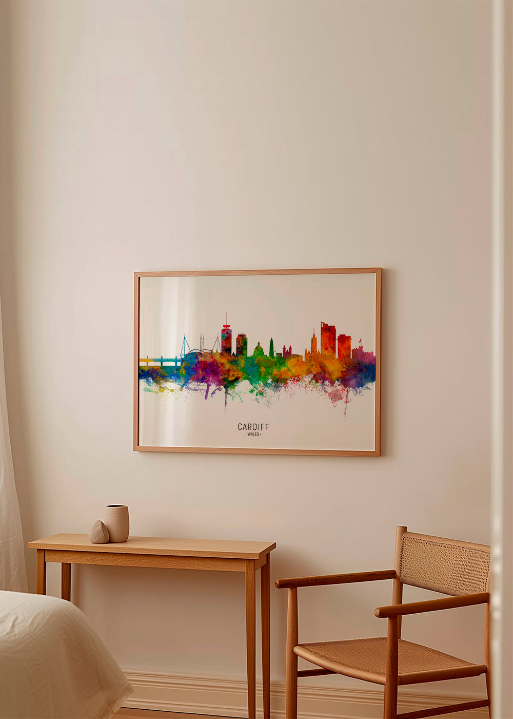 Kökskonst Cardiff akvarell skyline