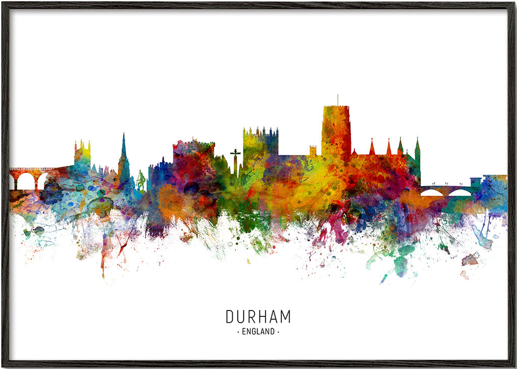 Kökskonst Durham akvarell skyline