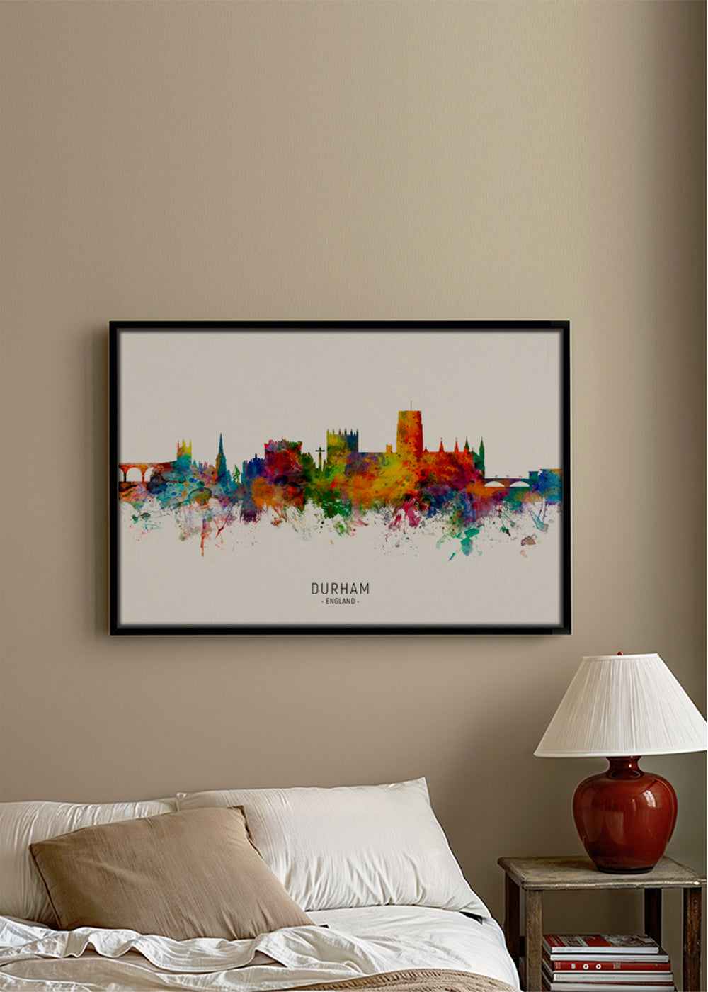 Kökskonst Durham akvarell skyline