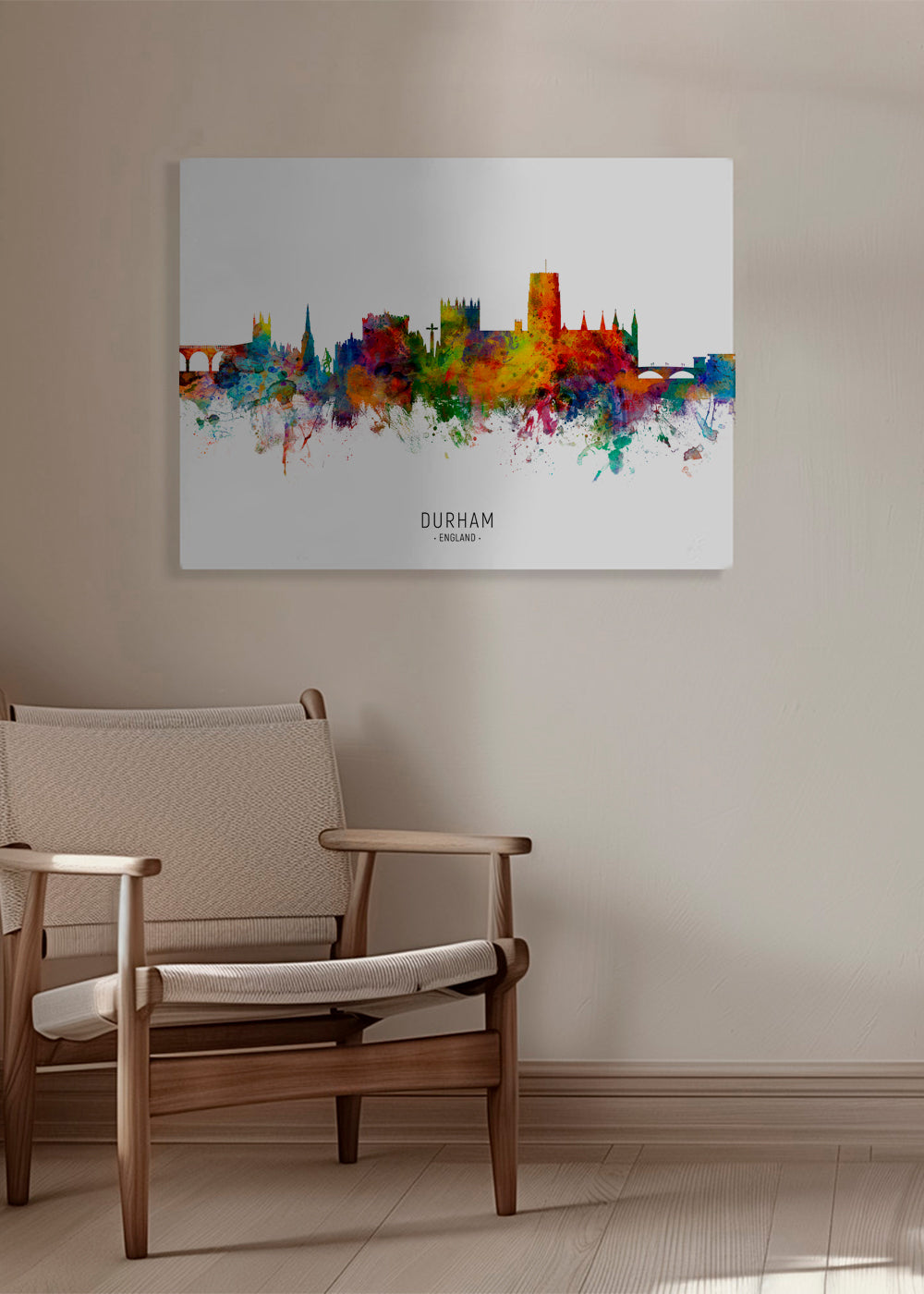 Kökskonst Durham akvarell skyline