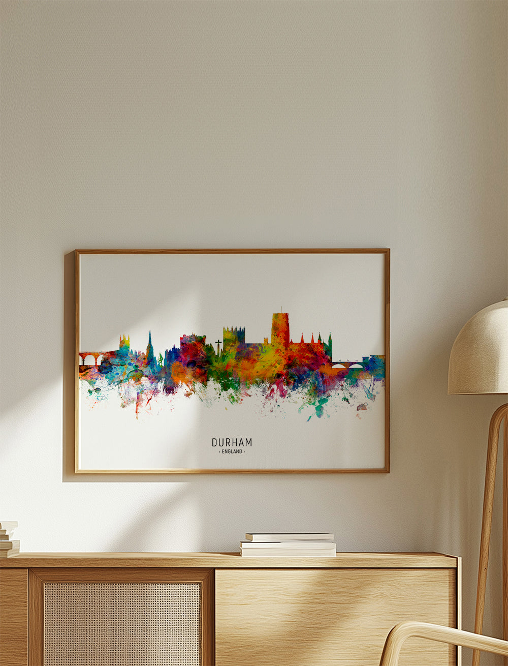Kökskonst Durham akvarell skyline