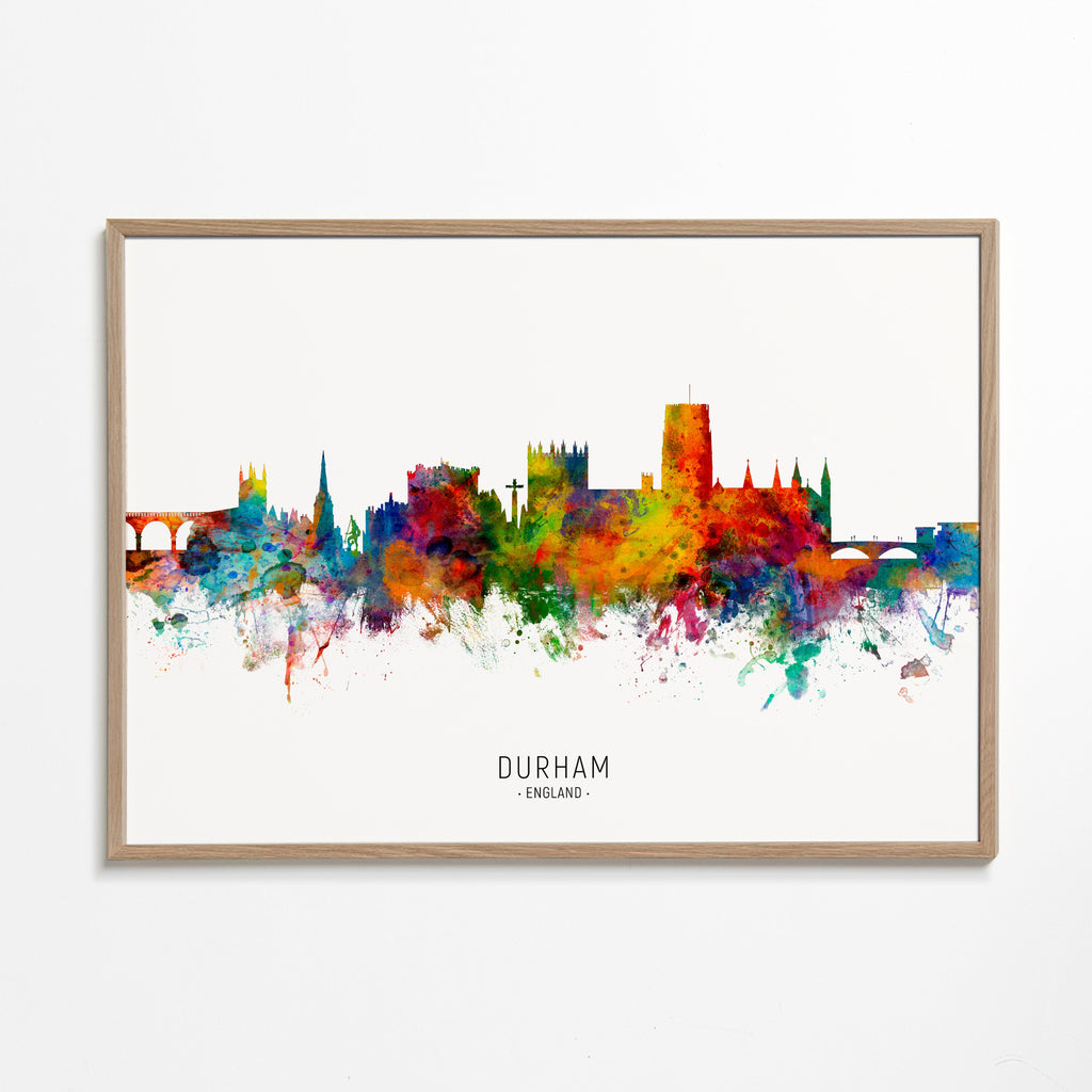 Kökskonst Durham akvarell skyline