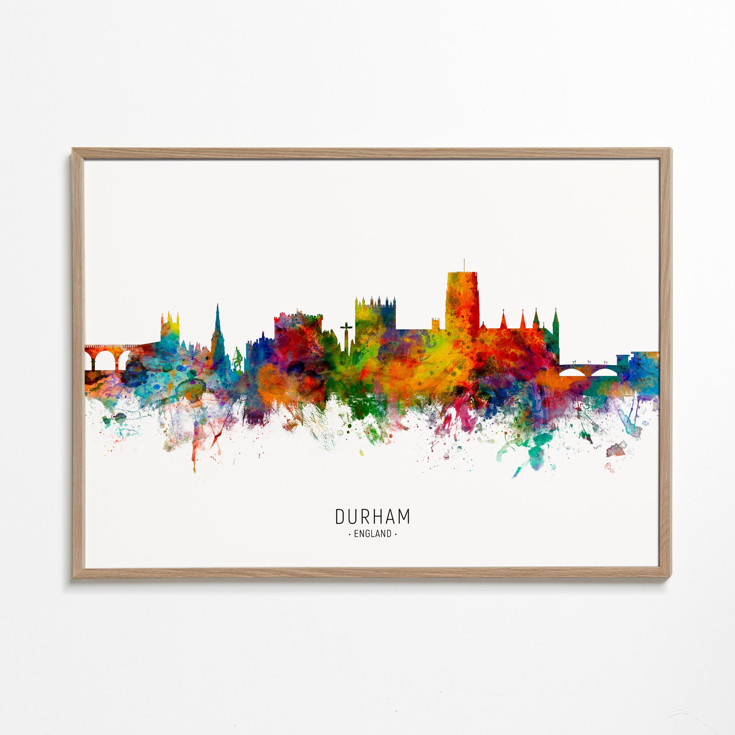 Kökskonst Durham akvarell skyline