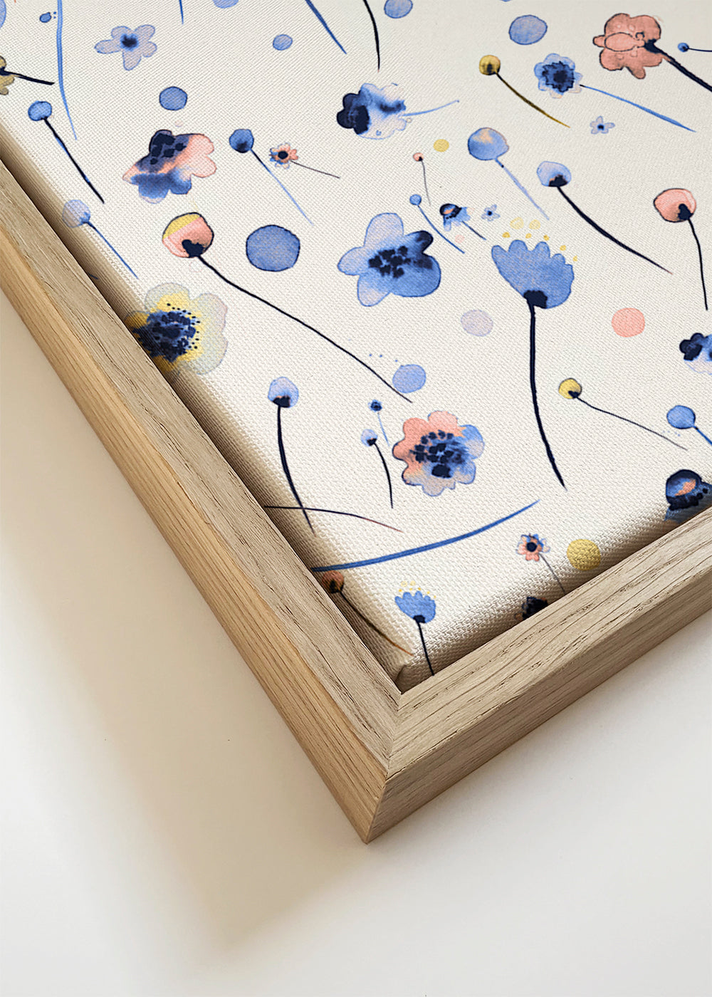 Botanisk poster med lösa blå blommor