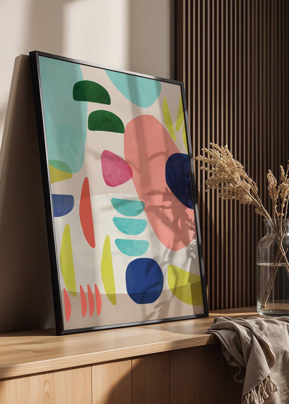 Organic Bold Shapes - Framed poster in an interior