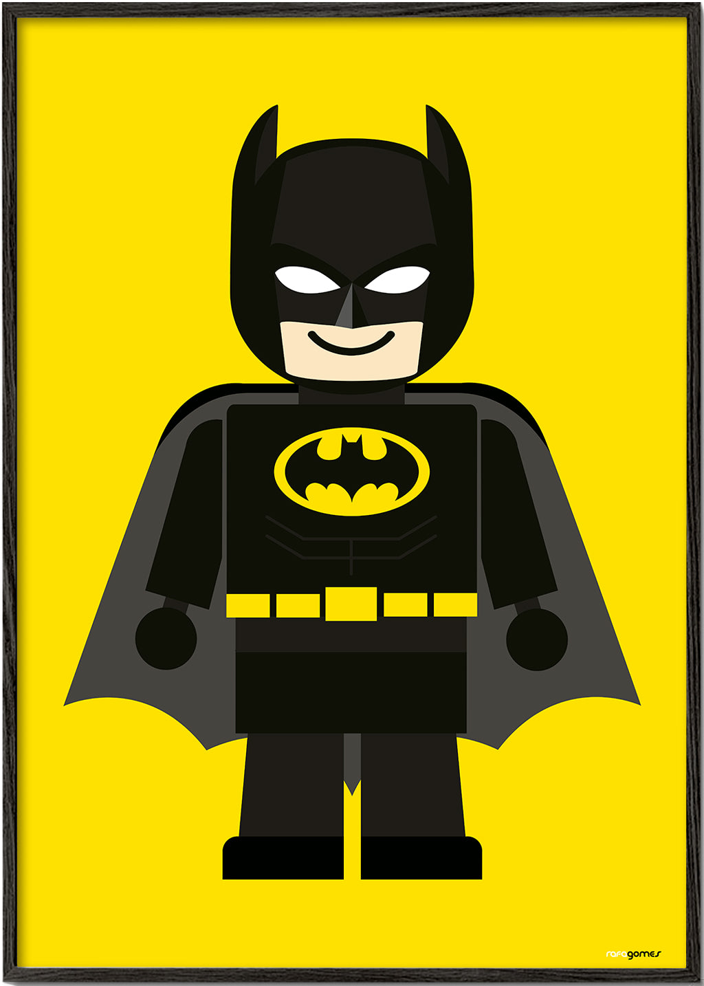 Barnposter Batman leksak på gul bakgrund