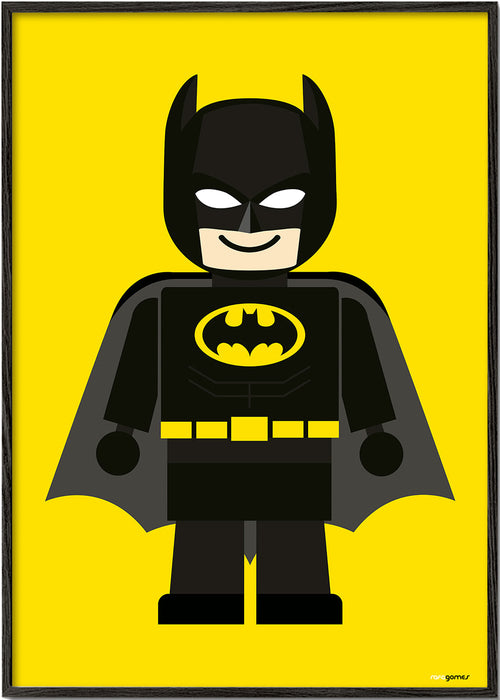 Barnposter Batman leksak på gul bakgrund