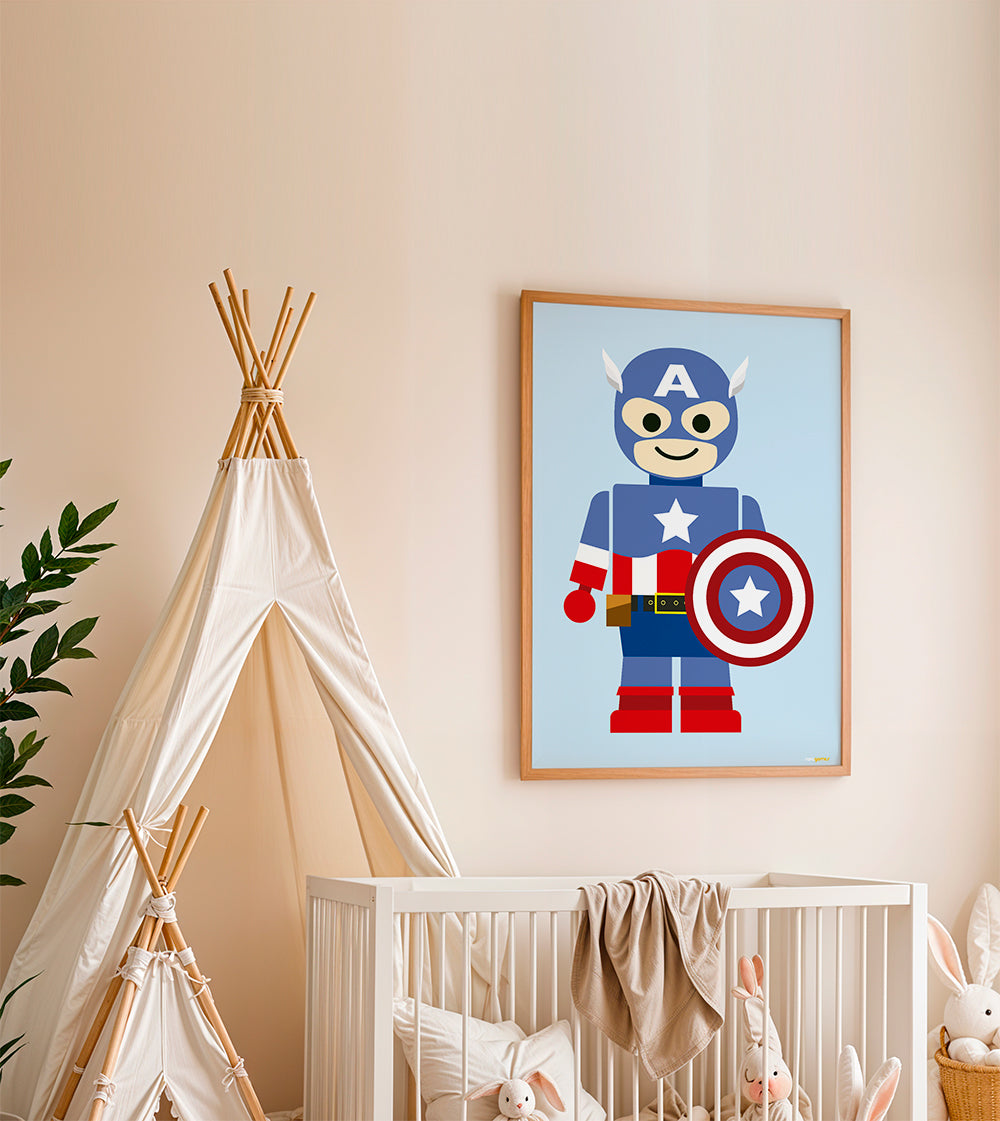Barnposter Kapten leksak blå