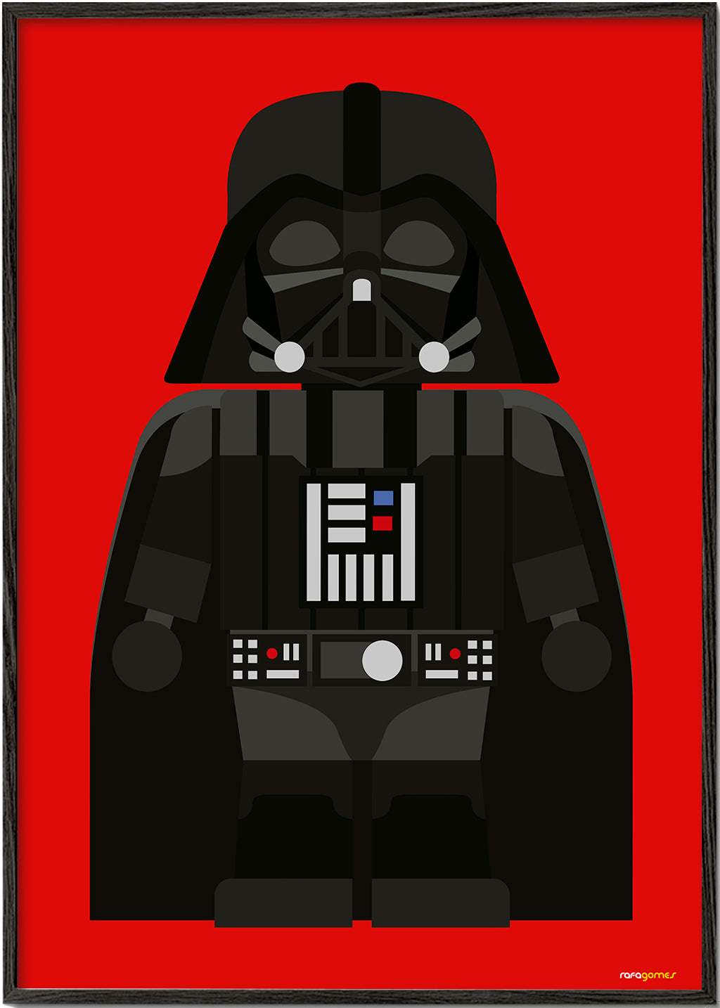 Barnposter Darth Vader på röd bakgrund