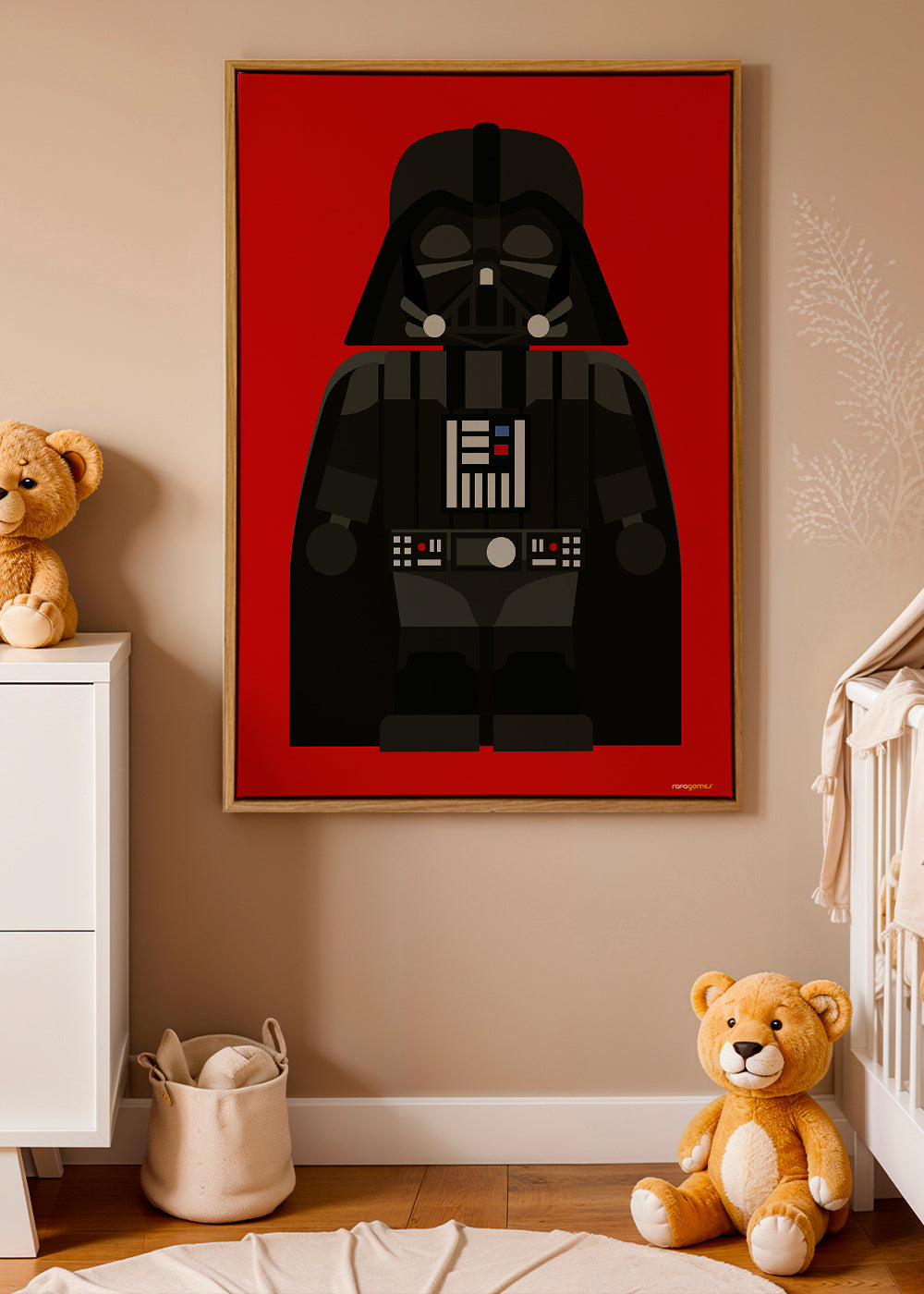 Barnposter Darth Vader på röd bakgrund