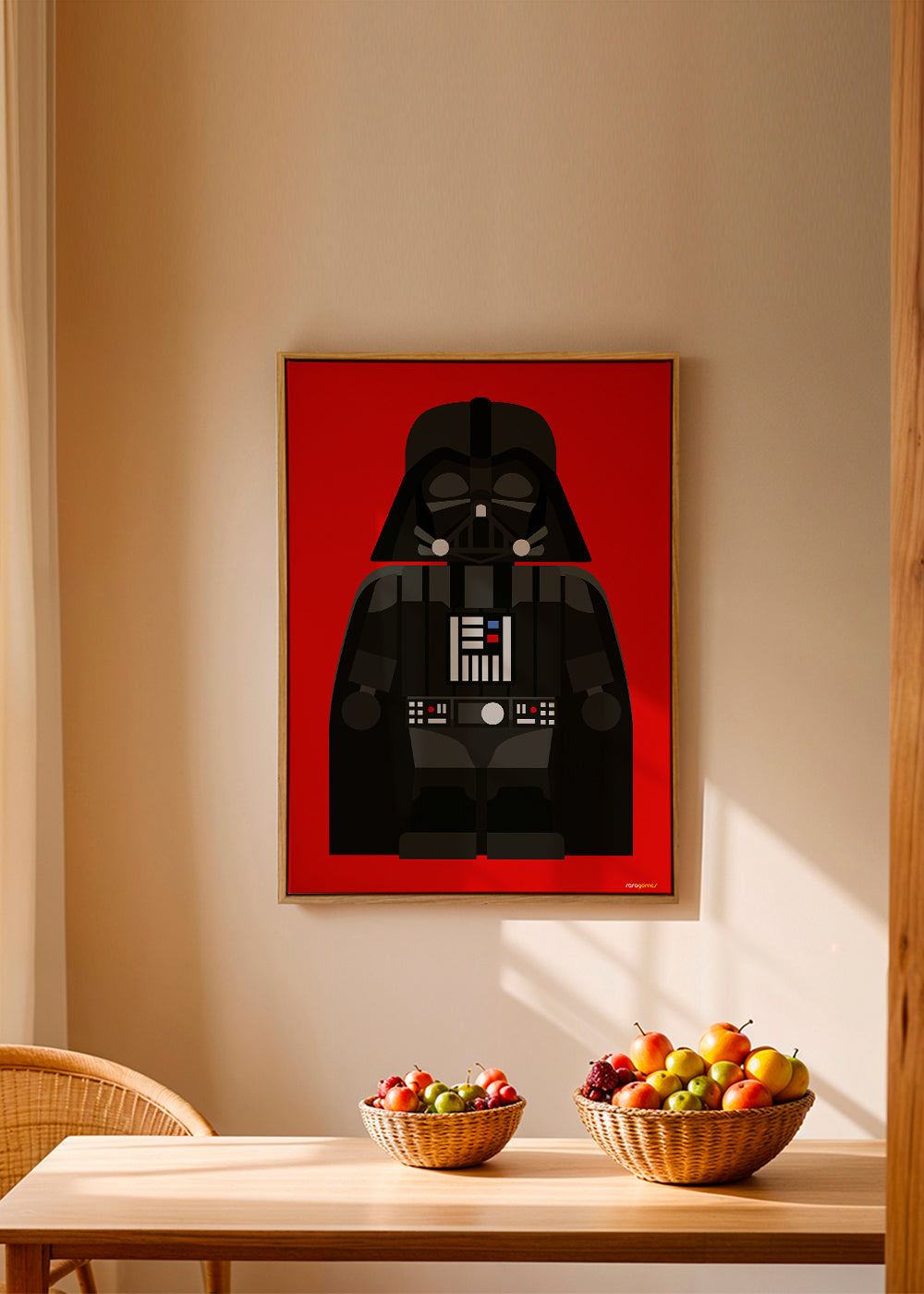 Barnposter Darth Vader på röd bakgrund