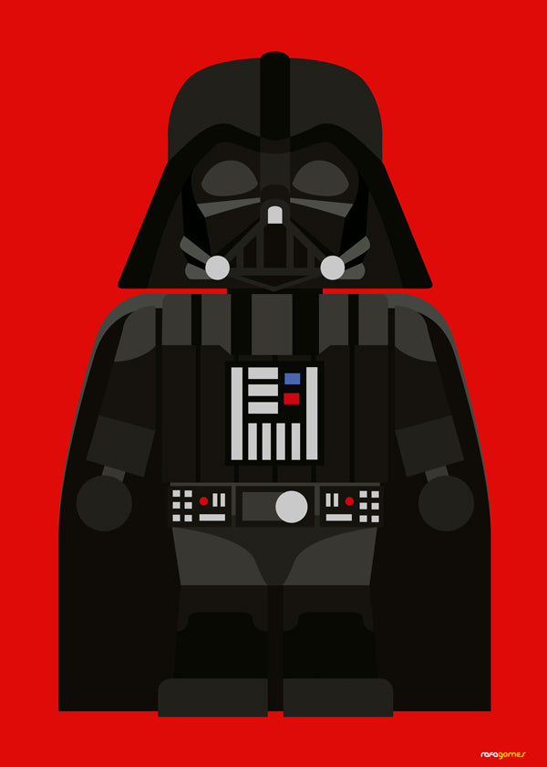 Barnposter Darth Vader på röd bakgrund