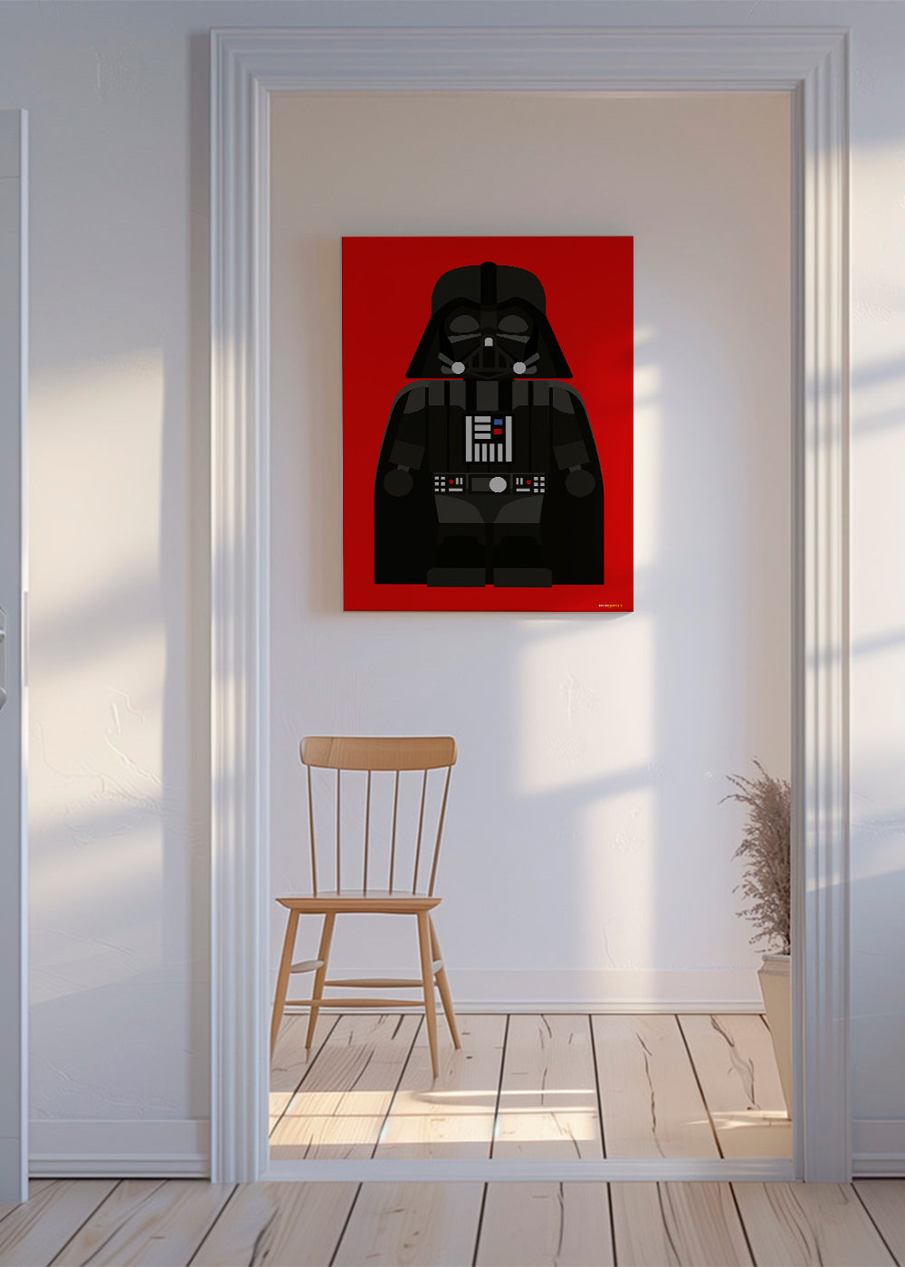 Barnposter Darth Vader på röd bakgrund