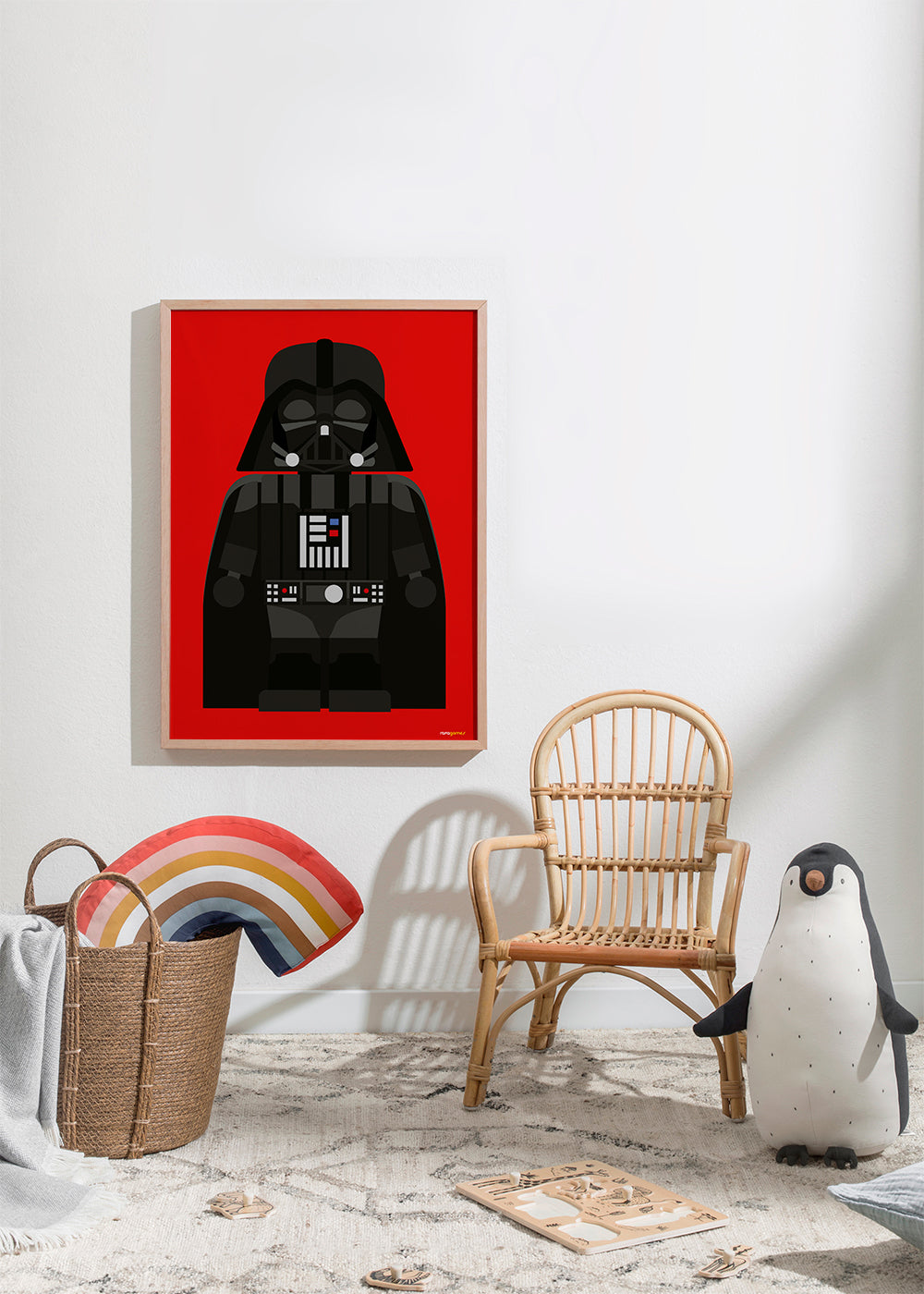 Barnposter Darth Vader på röd bakgrund