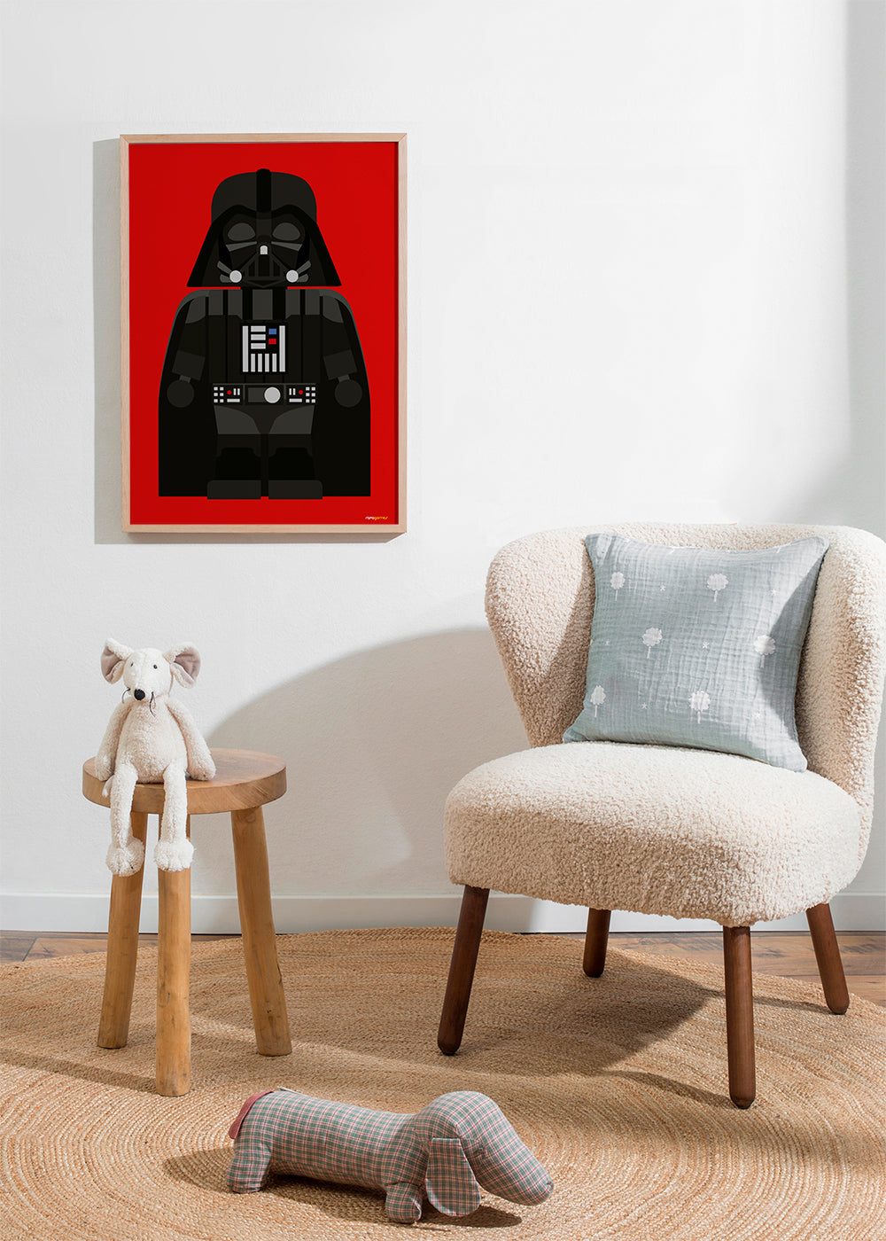 Barnposter Darth Vader på röd bakgrund