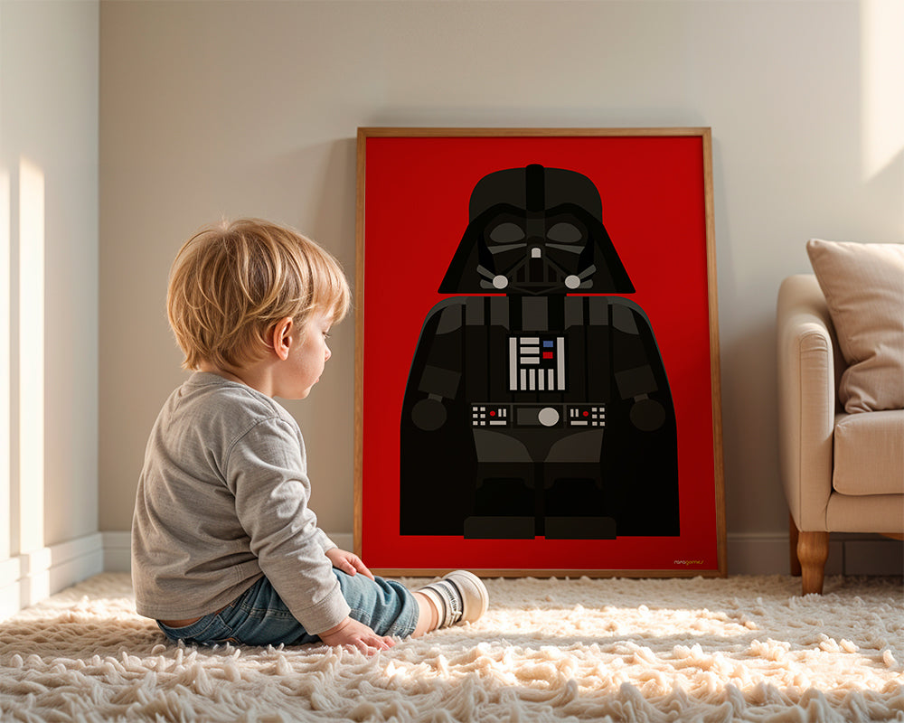 Barnposter Darth Vader på röd bakgrund