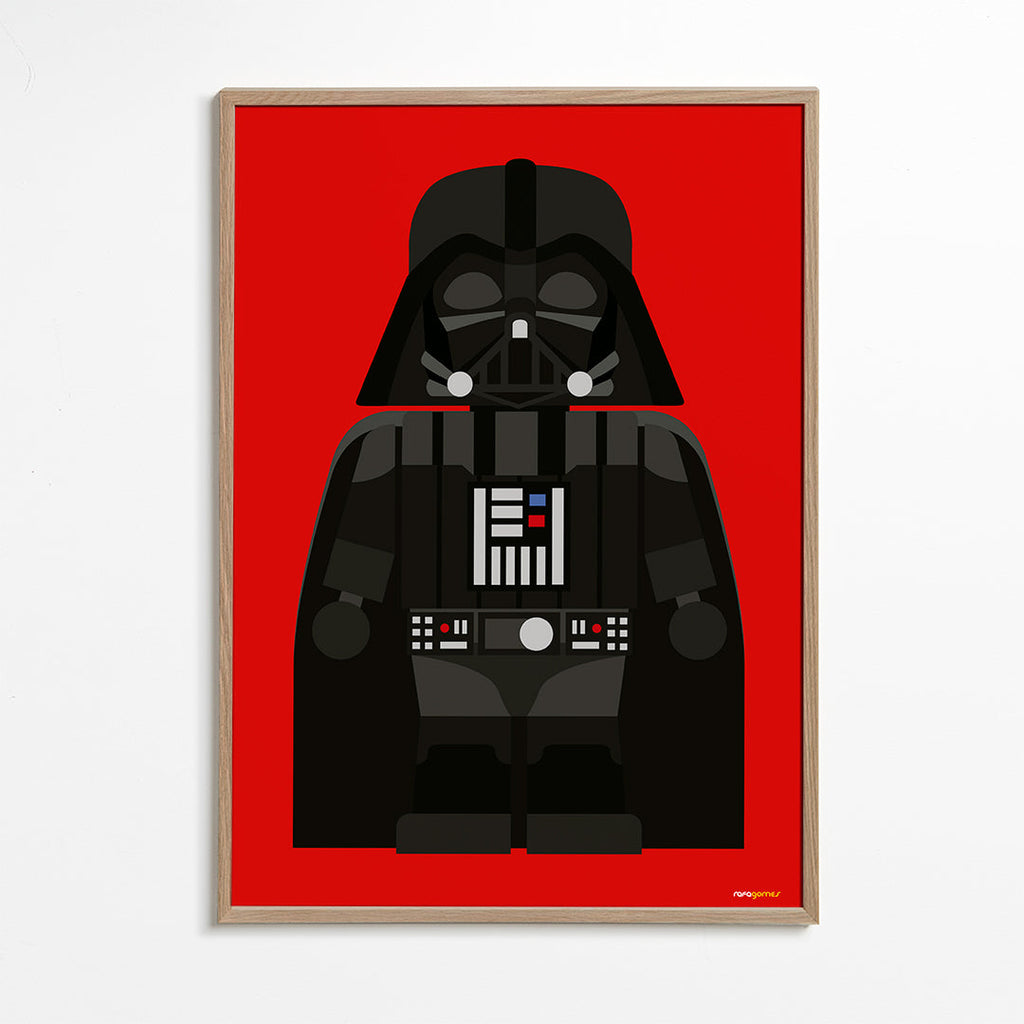 Barnposter Darth Vader på röd bakgrund