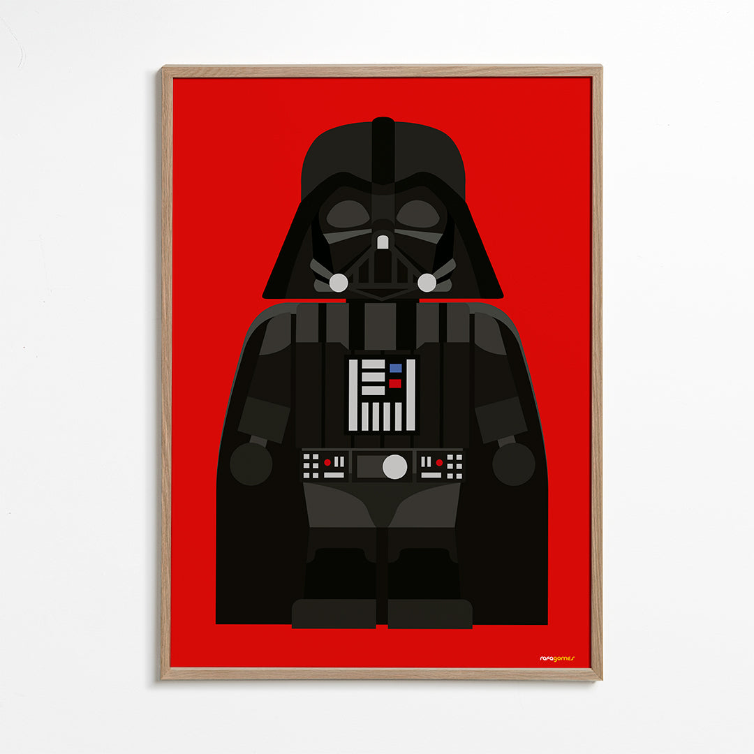 Barnposter Darth Vader på röd bakgrund