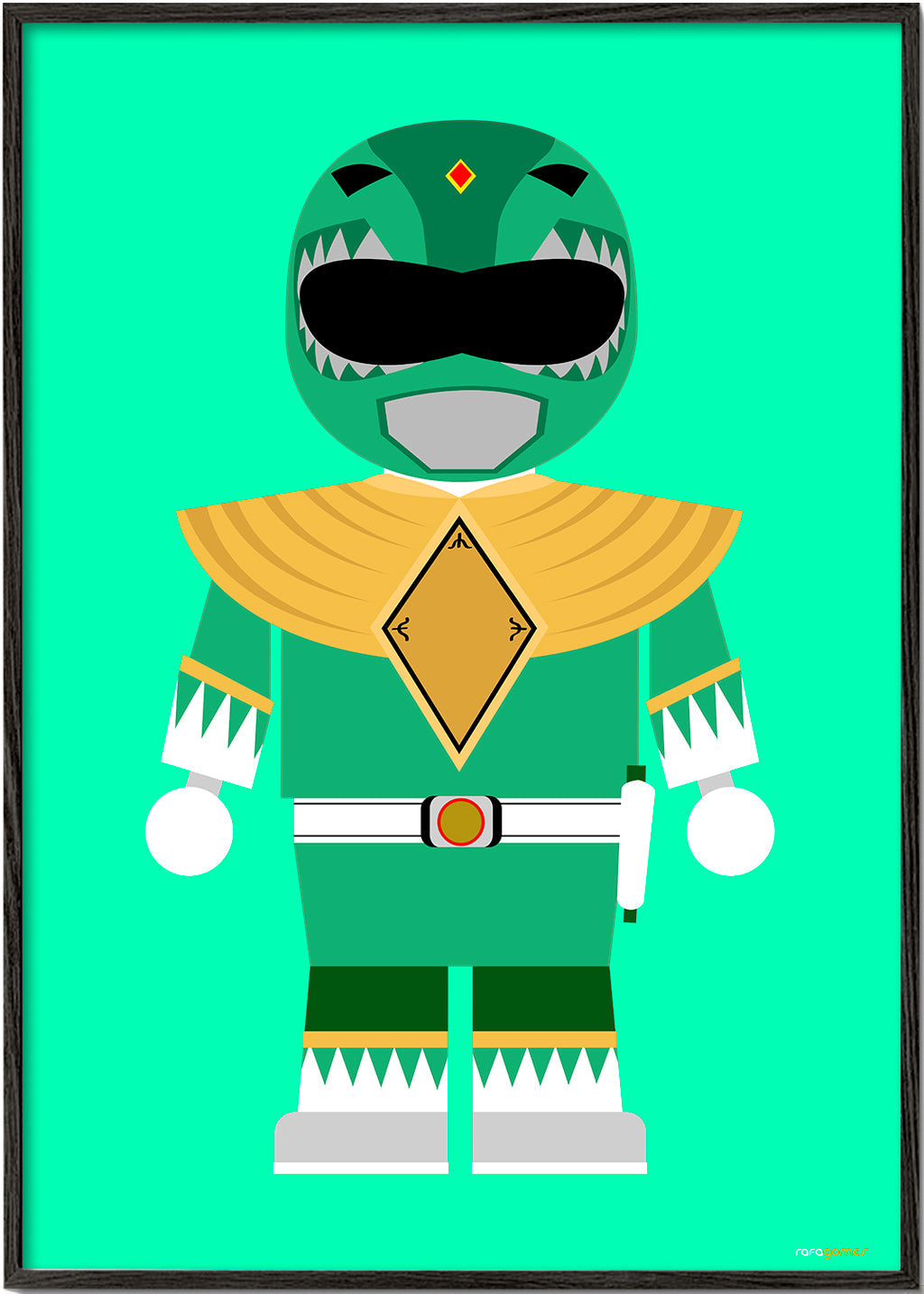 Barnposter Grön Power Ranger leksak