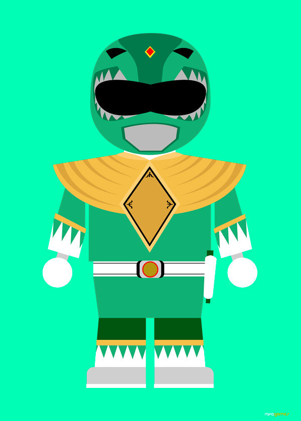 Barnposter Grön Power Ranger leksak