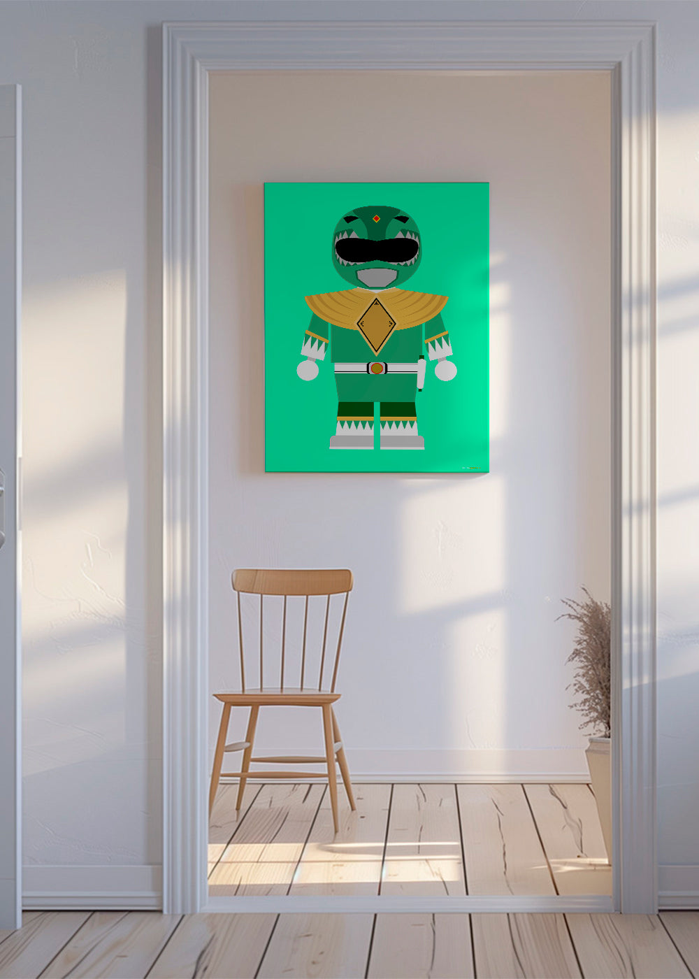 Barnposter Grön Power Ranger leksak