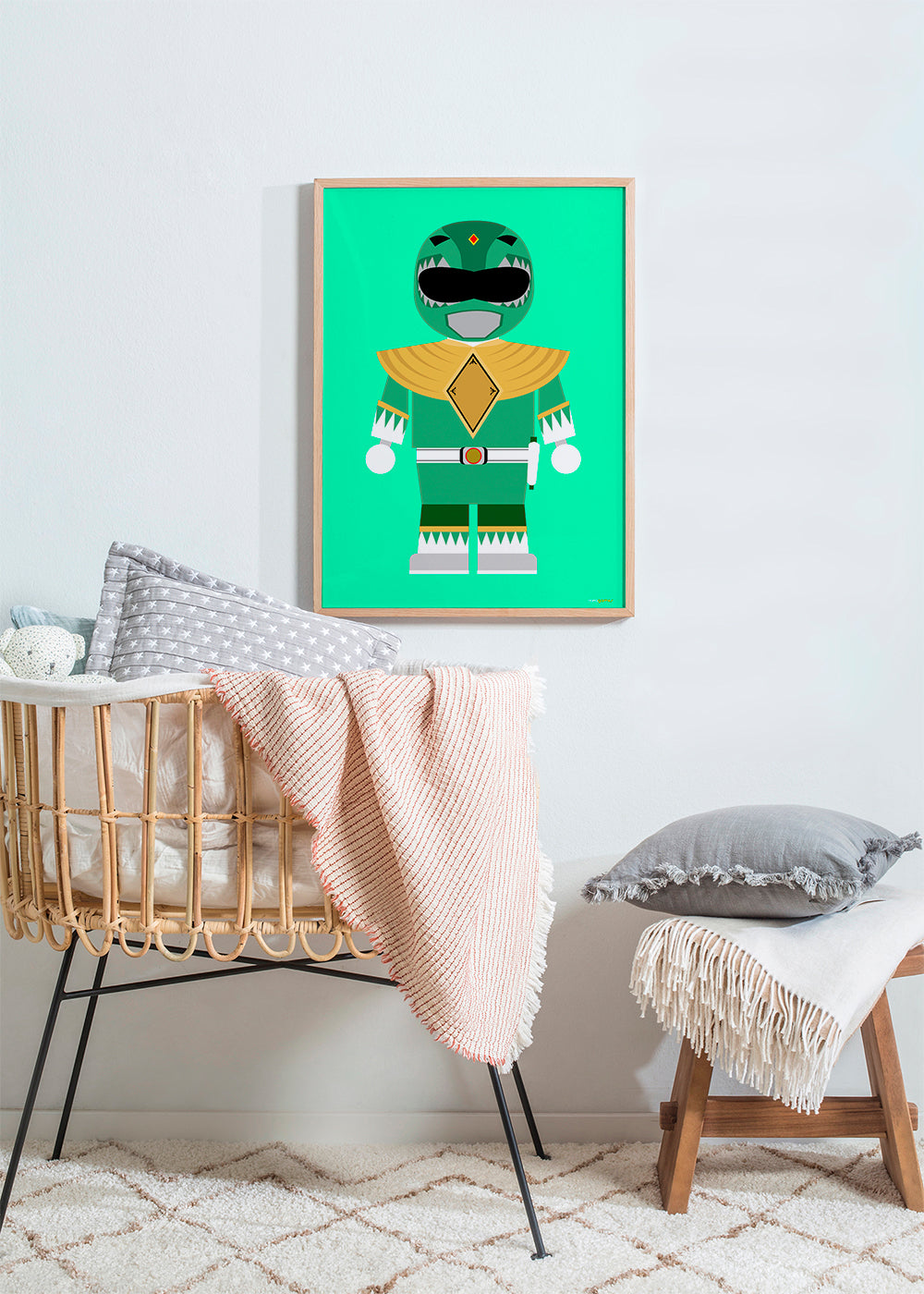 Barnposter Grön Power Ranger leksak