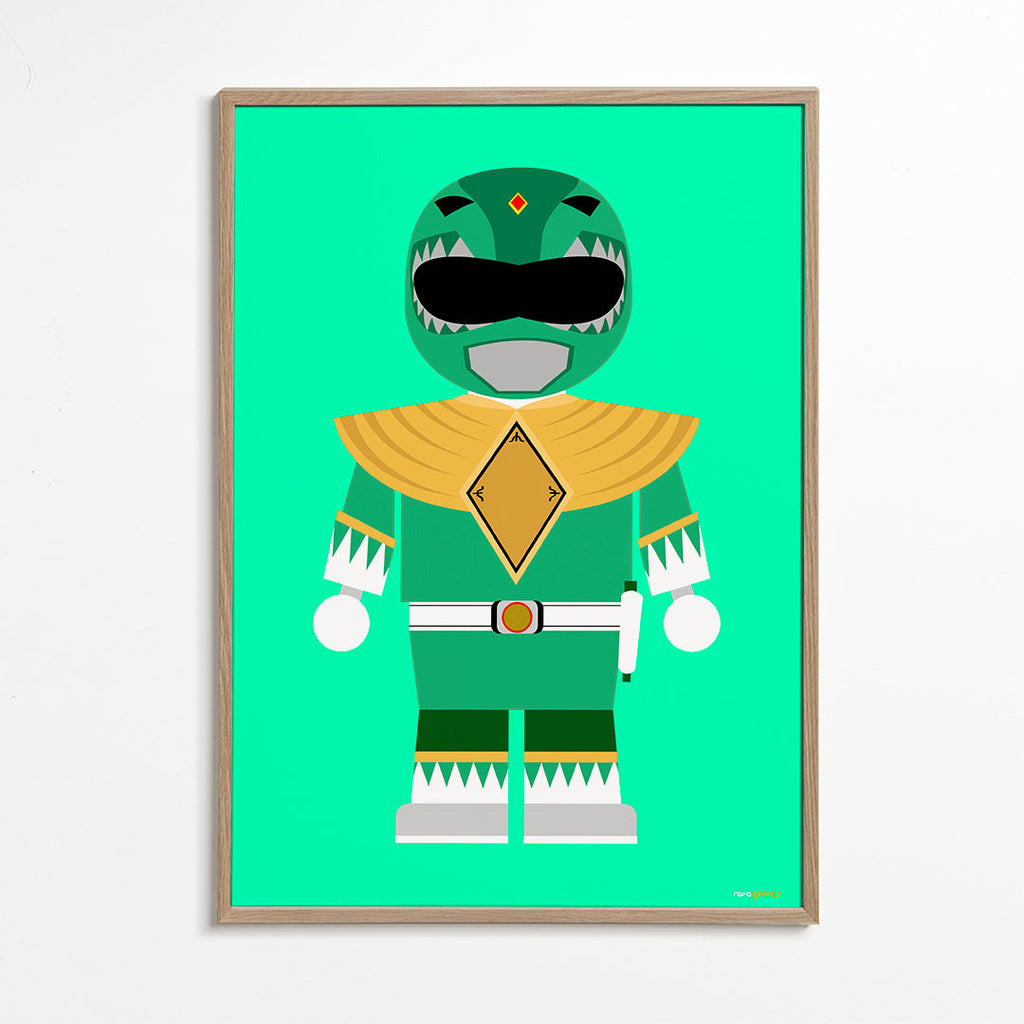 Barnposter Grön Power Ranger leksak
