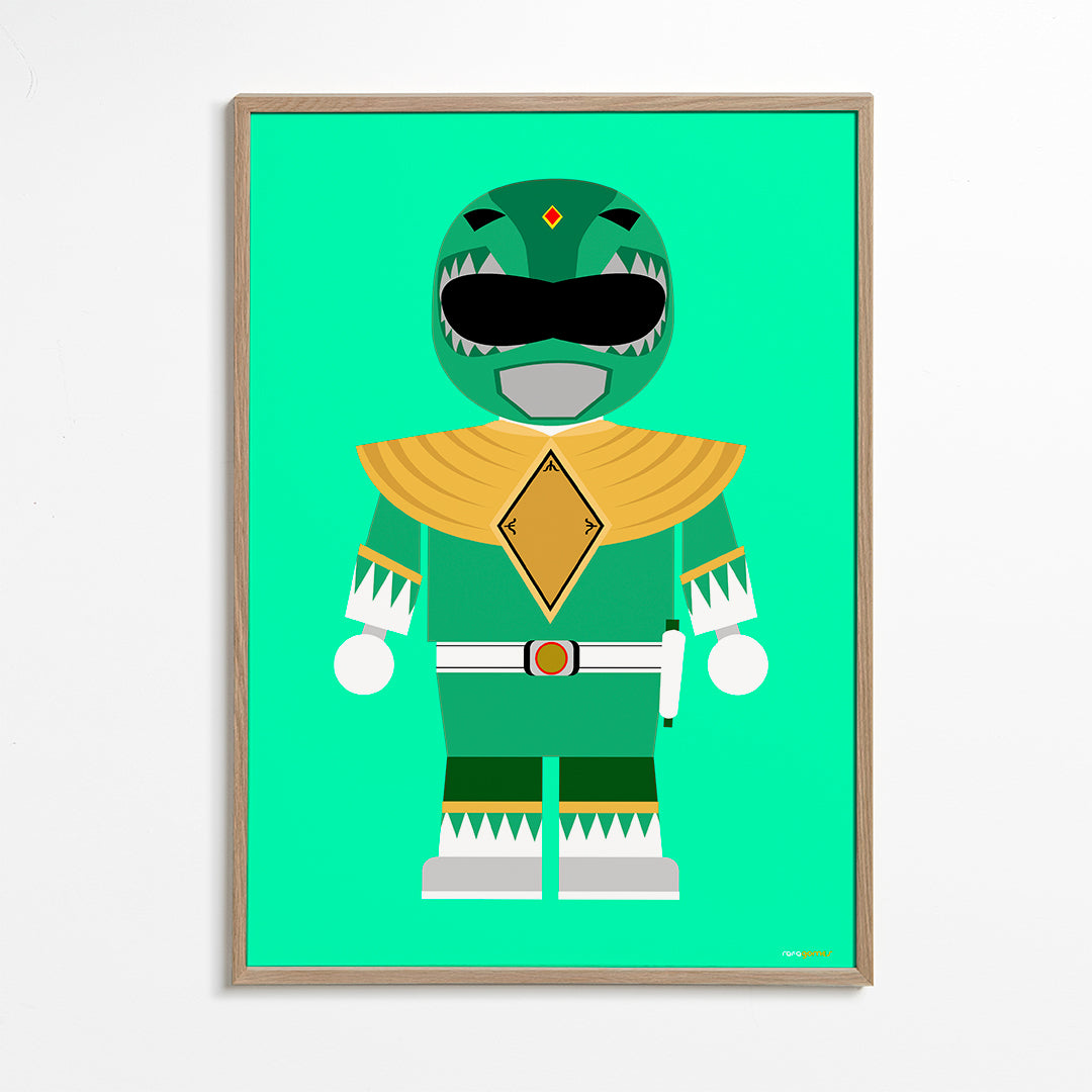 Barnposter Grön Power Ranger leksak