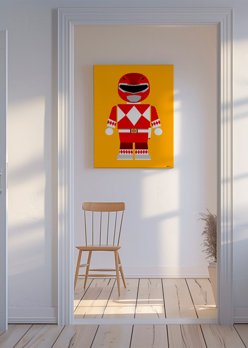 Barnposter Röd Power Ranger leksak