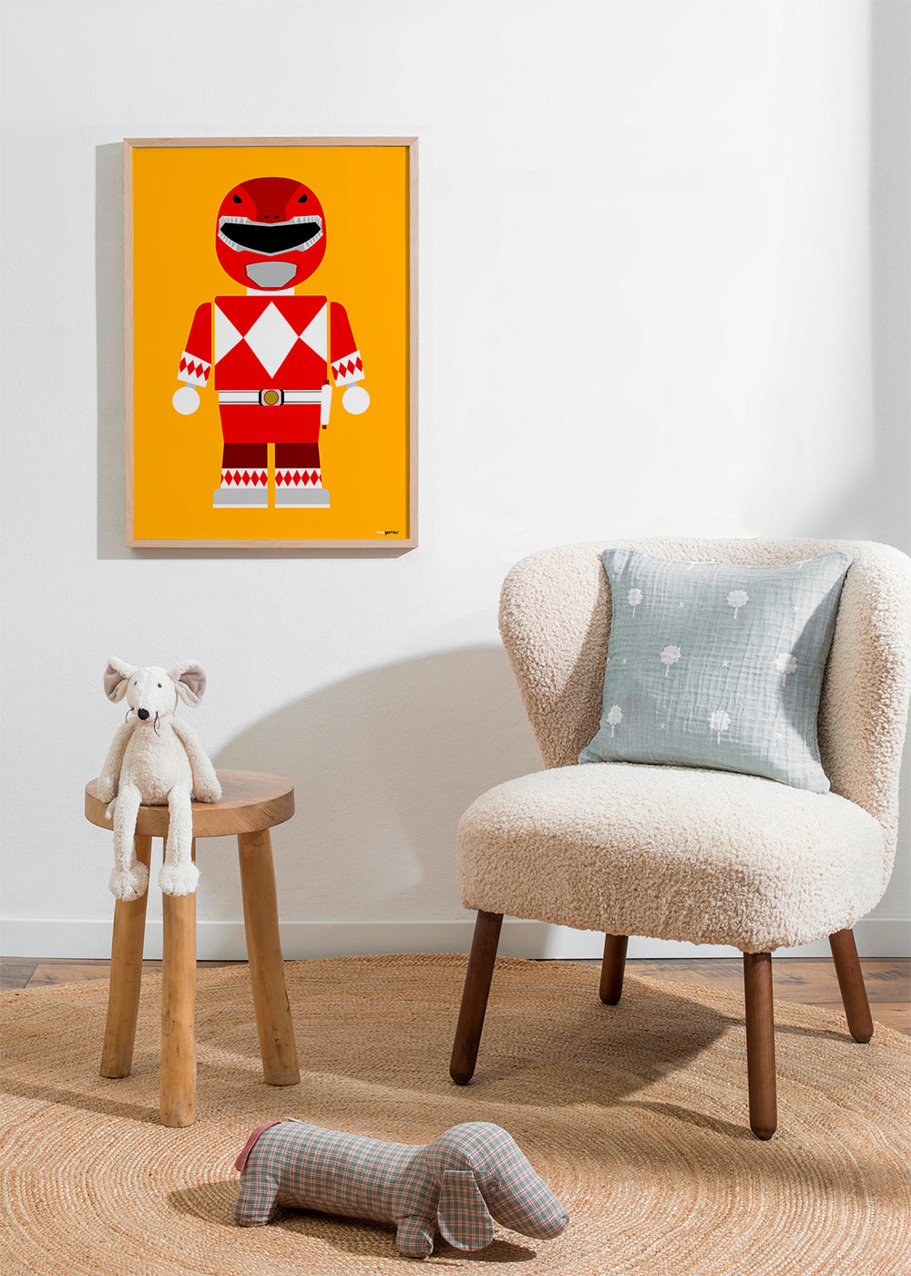 Barnposter Röd Power Ranger leksak
